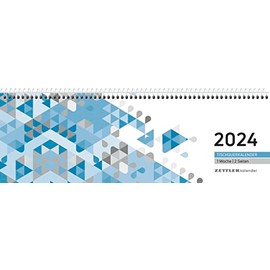 Table Landscape Calendar 2024 29.6 x 9.9 1W/2S Blue