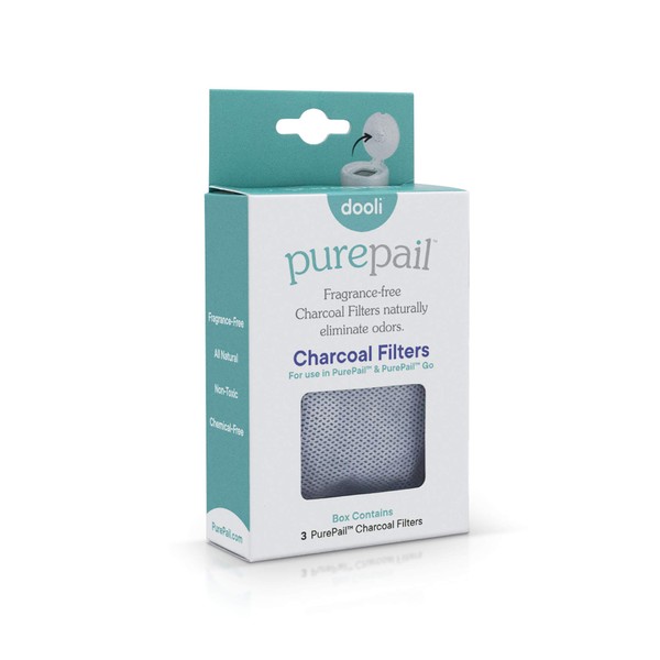 PurePail Filtros de carbón Purepail, Gris, 3 Unidades