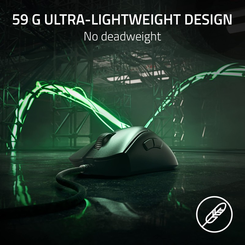 Razer DeathAdder V3 Wired Gaming Mouse: 59g Ultra Lightweight -