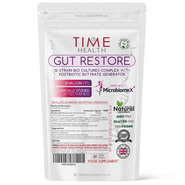 Time Health Gut Restore – 30 Billion CFU – Powerful
