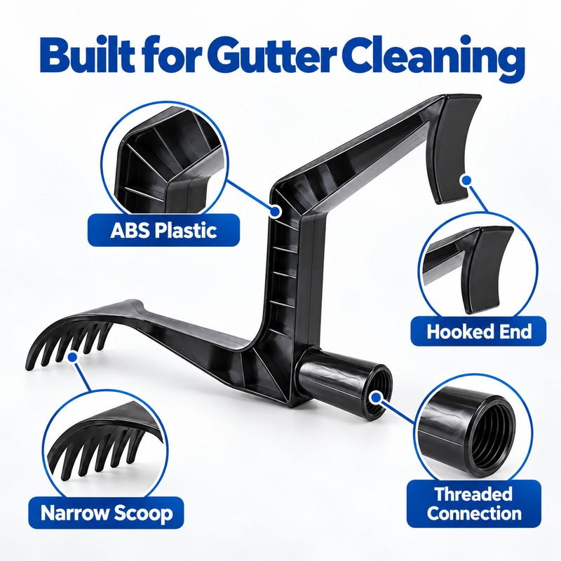 Gutter Cleaning Tool with Threaded Handle Connection – Durable Roof