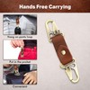 Leatherganic Universal Keychain with Double EDC Hooks Leather Key Chain