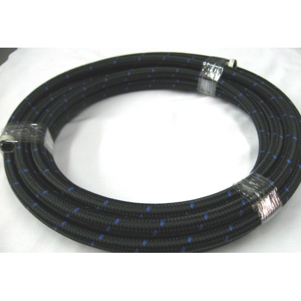 Performance Plumbing Components 08an Black Nylon Race Hose w/Blue Stripe
