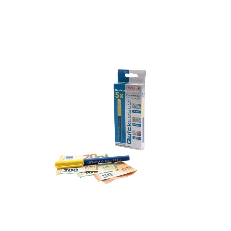 GENIE 5 x Quicktester Banknote Detector Pen (Uncomplicated Counterfeit Protection)