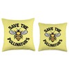 Bee Pollinator Garden Wildlife Flowers Bee Throw Pillow