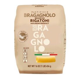 Pastificio Bragagnolo, Rigatoni 843 Bronze-Drawn, 100% Italian Pasta, Made with Durum Wheat Semolina Flour, Non GMO (1 Pound Bag) - Consistently al Dente.