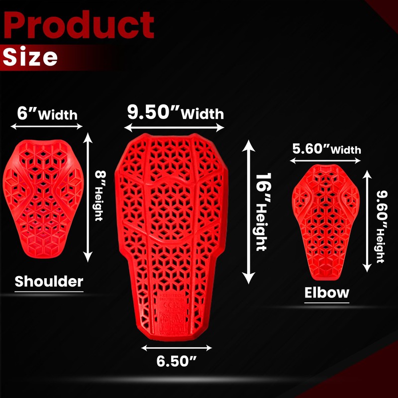 CE Level 2 Certified Armor Pads, Level 2 Approved Back,