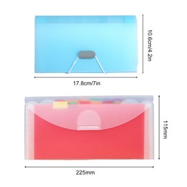 Expanding Ticket Folders, 5 Pack Expanding File Folder, A6 Size 13 Pockets Portable Accordion Folder Expanding File Organisers Expandable File Rainbow Document Organiser