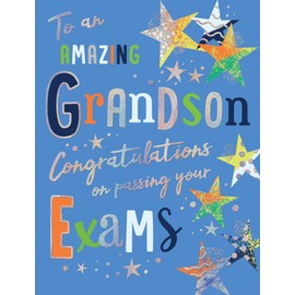 Avant Garde Studios Congratulations Grandson on Passing Your Exams - 8 x 6 inches