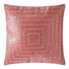 Sparkles Home Madison Avenue Pillow, Soft Velvet Backing, Feather Insert, Sold Individually, 16x16, Pink