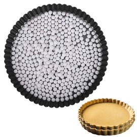9in Tart Pan and 1.1lb Ceramic Pie Weights Set, 1.1in Depth Non-Stick Quiche Pan, Removable Bottom Carbon Steel Pie Pan, Round Pizza Pan for Pies, Tarts and Quiches