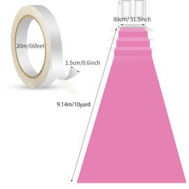 Shappy Rug Runner Runway Rug 55 gsm Thickness with 1 Piece Rug Band for Wedding Christmas Thanksgiving Outdoor Accessories, Wedding Party Hallway Rug (Pink, 2.6 x 30 ft)