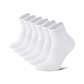 Niofind Mens Sports Quarter Socks 3 Pairs 9-12, 3-5, 6-9, 12-15, Ankle Socks White, Black, Grey， 12-15， White