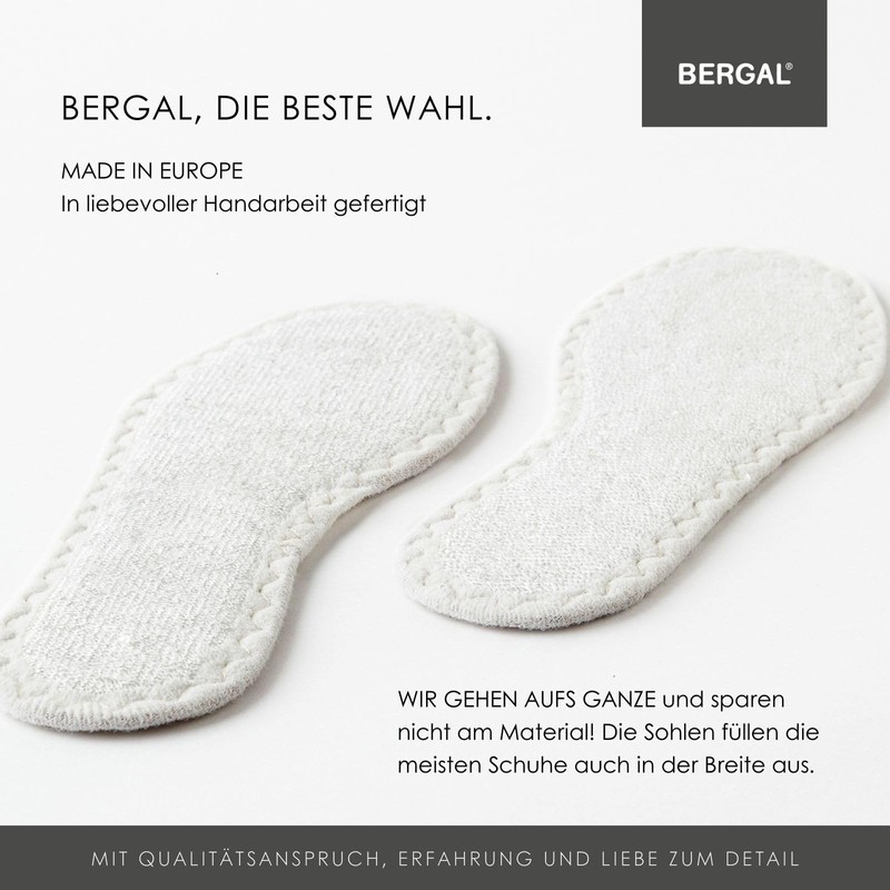 BERGAL Bamboo Children's Airy Terry Cloth Sole for High Moisture
