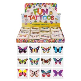 Henbrandt Temporary Tattoo's - BUTTERFLY - 12 x 9 packs = 108 Tattoos supplied