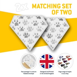 2 x Diamond Vinyl Stickers 7.5 cm ky Paw Prints Animals Pets 41161