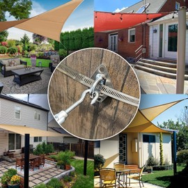 Sun Shade Sail Hardware Kit 6 inch with 4pcs 4 * 12ft Cable Wire Rope 304 Stainless Steel for Patio, Garden Triangle Rectangle and Square Sun Shade Sails Installation 59 pcs