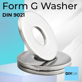 Large Washer Flat Form G Stainless Steel A2 Penny Washers DIN 9021 - Durable Metal Washers for Superior Fastening Pack of: 2 Size: M14 (14mm)