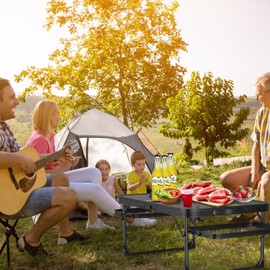 Zorpupoa Folding Camping Table, Outdoor Compact Portable Camp Table Aluminum Lightweight Foldable Camping Tables for Party, Hiking,Picnic,BBQ,Travel, Beach Table