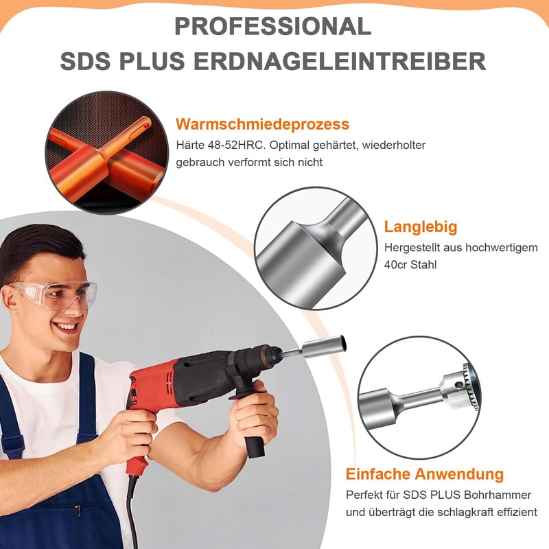 Niuny SDS Plus Ground Nail Driver, Diameter 13.5 mm, Sleeve