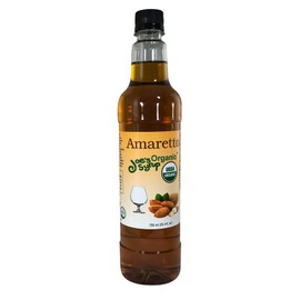 Joe’s Syrup Organic Flavored Syrup, Organic Amaretto, 750 ml (3 Pack)