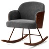 Jocisland Rocking Chair Nursery, Glider Rocker Upholstered Teddy with Modern