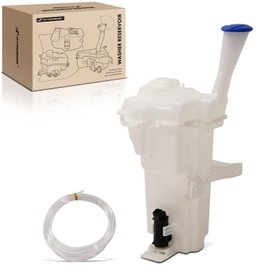 A-Premium Windshield Washer Reservoir Tank Assembly Compatible with Kia Rio 2018 2019 2020 - with Cap & Fluid Level Sensor & Pump (Sedan Only)