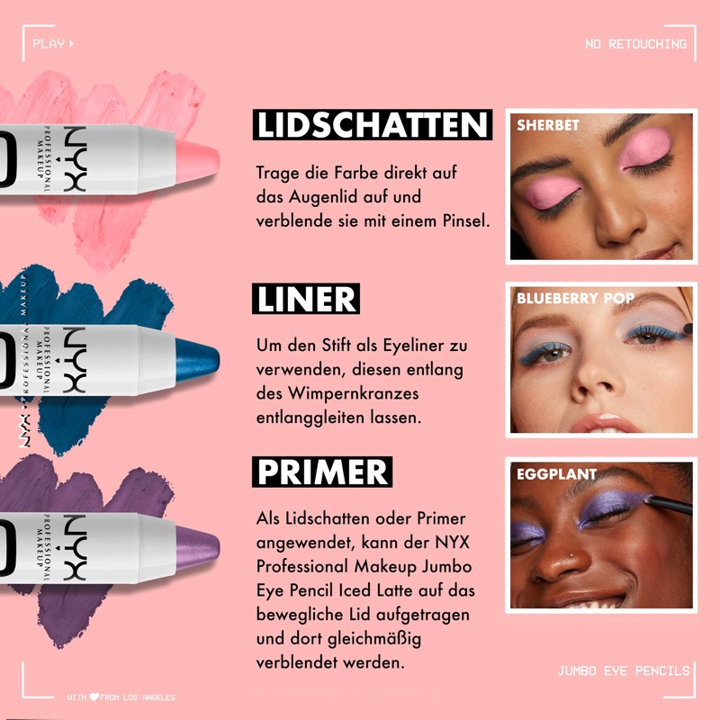 NYX PROFESSIONAL MAKEUP Jumbo Eye Pencil, Blendable Eyeshadow Stick &