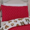 Sleepdown Forest Animals Red White Reversible Duvet Cover Bedding Set