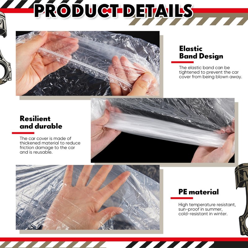 LEIFIDE 12 Pack 12.55 x 21.7ft Universal Plastic Disposable Clear