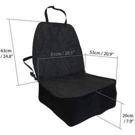 igadgitz Xtra U6968 Water Resistant Dog Front Seat Cover Non-Slip Pet Front Car Seat Cover for Cars, Vans, SUVs - Black