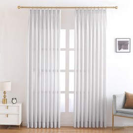 DotheDrape Pinch Pleat Sheer Curtain for Living Room, Bedroom, 60 Width 84 Inch Long, Gray, 1 Panel