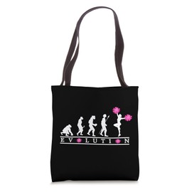 Cheerleading Evolution with Pink Pom Pom Tote Bag