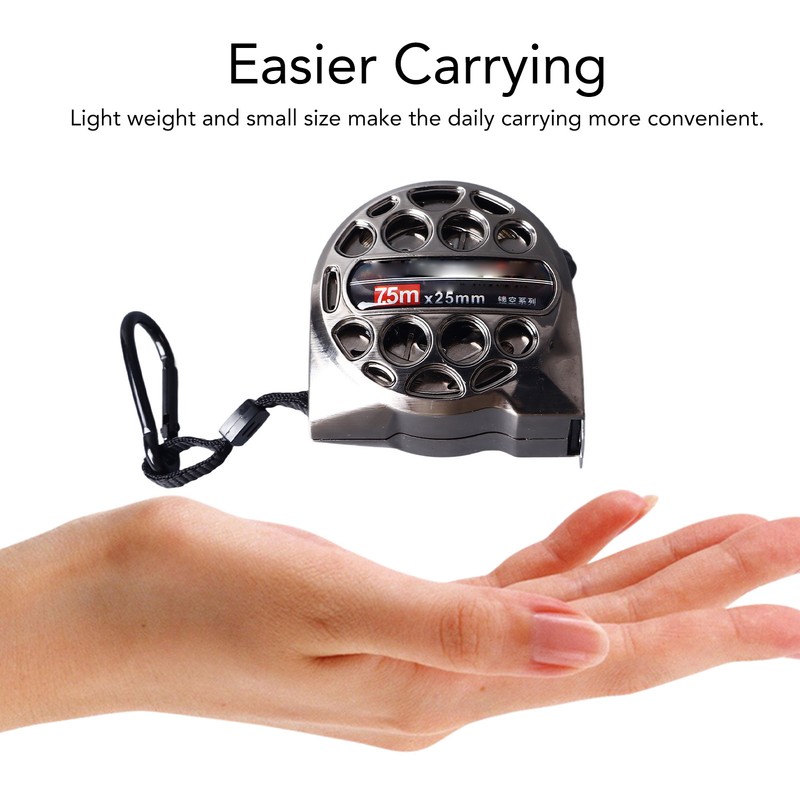 Tape Measure 7.5m 25mm Lockable Measuring Tool Portable Washable Clear
