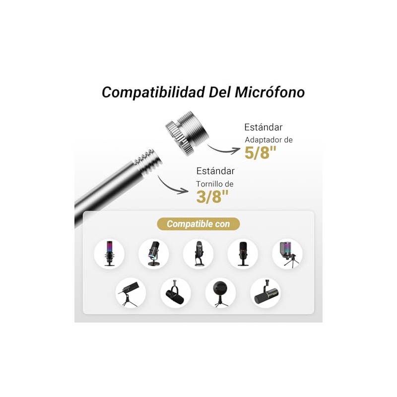 Tonor Brazo de Micrófono, Soporte de Micrófono Ajustable con Gestión
