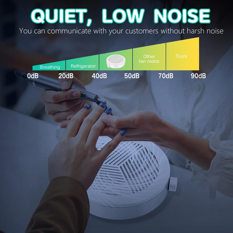 Mini Nail Dust Collector, Powerful Small Nail Vacuum Dust Extractor