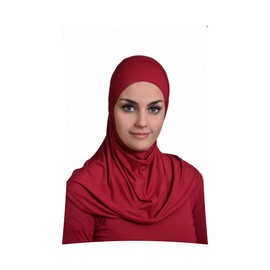 Teal Al Ameera Muslim Hijab Cotton Amira 2 piece Hood & Hijab Tube Underscarf Cap (Burgundy)