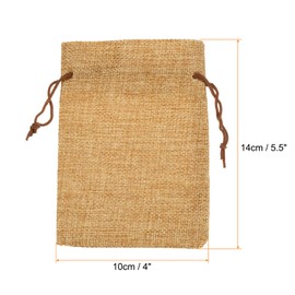 HARFINGTON 25Pcs Burlap Gift Bags with Drawstring 4 x 5.5 Linen Sacks Jewelry Gift Pouches for Wedding Birthday Party Christmas Favors DIY Craft, Coffee