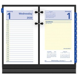 AT-A-GLANCE 2020 Daily Desk Calendar Refill, QuickNotes, 3-1/2" x 6", Loose Leaf (E51750) (E5175020)