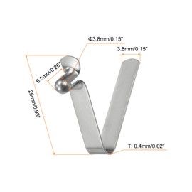 HARFINGTON 8pcs Single Button Kayak Paddle Snap Spring Clip 3.8x6.5x25mm 65Mn Spring Steel V-Shaped Hollow Lift Telescopic Locking Tube Pole Clips for Tent Umbrella Camping