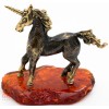 Solid Brass Amber Figurine of the Rainbow Unicorn Horse IronWork