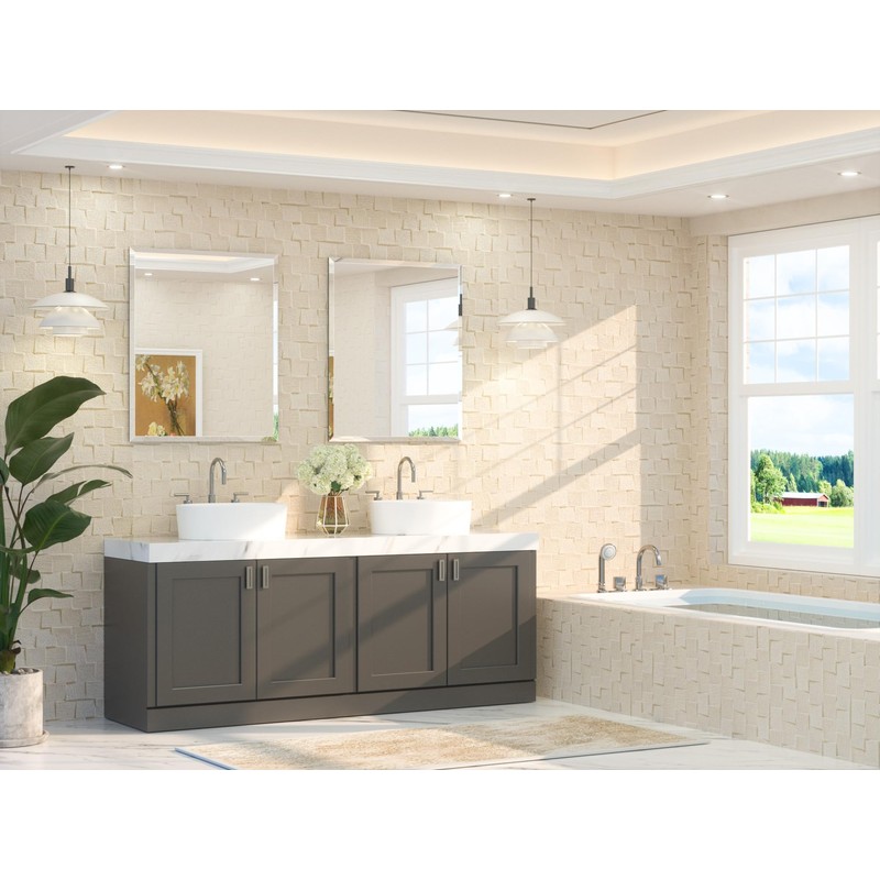 TETOTE 30" x 36" Rectangle Mirror with Frameless Tempered Beveled