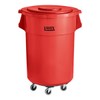 Glownary 55 Gallon Commercial Trash Can with Lid and Dolly,