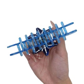 AURASNAP Hand-Assembled Blue Starfish Handle Hair Clip, Straight Acetate Claw Clips with Ocean Design, Non-Slip Hair Accessories for Women, Unique Gift for Ladies