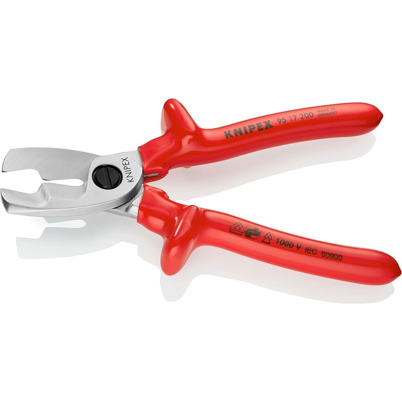 Knipex 95 17 200 Cable Shears with Twin Cutting Edge,
