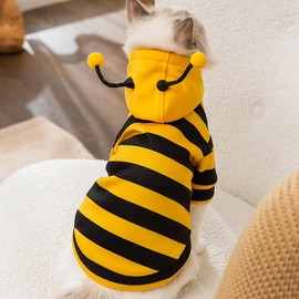Shuangliao Bee Dog Costumes, Dog Bee Hoodies, Halloween Pet Bee Costume Hoodies, Cat Dog Clothing Cute Dress Up Costume Apparel Coat Clothes Pet Supplies, For Small Medium Dogs, Kitten, Puppy