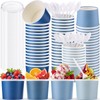 Eaasty 52 Pack Paper Ice Cream Cups 9oz Colored Disposable