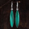 TISHAVI Natural Malachite Sterling Silver Dangle Earrings for Women -