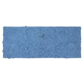 Home Weavers Bell Flower Collection 21"x54" Runner 100% Cotton Tufted Bath Rugs, Extra Soft and Absorbent Bath Rugs, Non-Slip Bath Mats, Machine Washable, Bathroom Bath Mats for Floor, Sky Blue