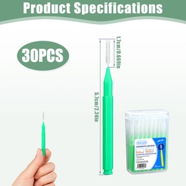 tiyiyok 30 Stück Interdentalbürsten, für eine besonders sanfte und effiziente Reinigung der Zahnzwischenräume, gründliche Zahnreinigung, Eignet sich für Zahnspangen, Zunge usw